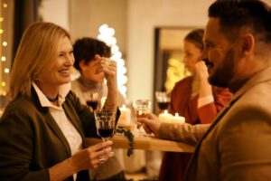 older woman at a party